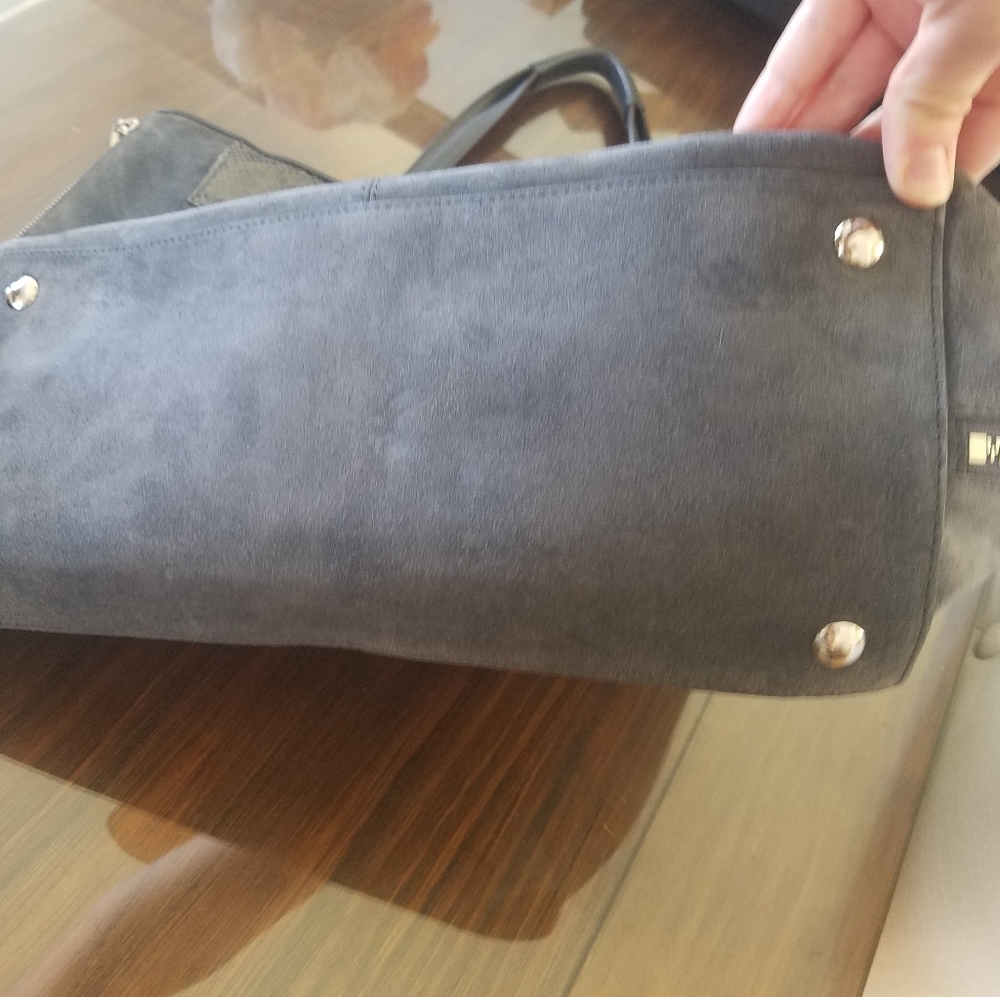 New With Tag - Coach Gray Suede & Snake Purse - Picture 4 of 12